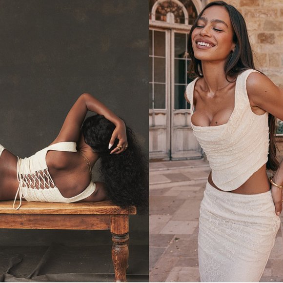 House of CB 'Una' Vintage Cream Lace Corset NWOT - Picture 3 of 8